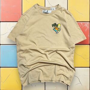 The Simpsons El Barto Shirt Mens Tan Embroidered‎ Cartoon Graphics Tee Size S